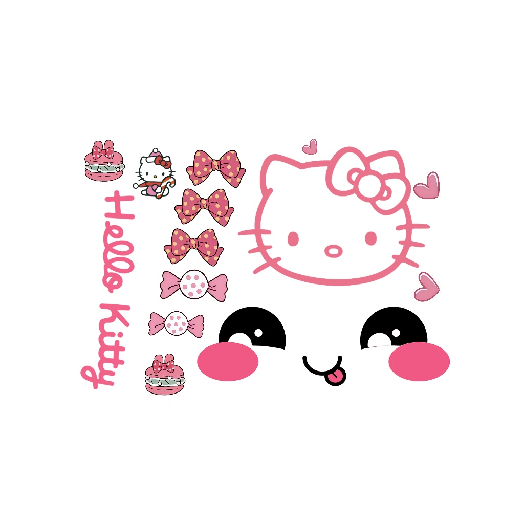 HelloKitty Mèo Con Dán Trang Trí Xe Đạp Điện Xe Máy Dán Cửa Xe Ô Tô Cửa Sổ Kính Che Trầy Xước Sửa Đổi Miếng