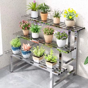 Kệ trưng bày chậu cây nhiều tầng dạng bậc thang, giá đỡ cây, giá đỡ cây bằng sắt