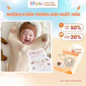 Nhộng Chũn Cho Bé IQKAO Siêu Mềm Mại Thông Thoáng Co Giãn 2 Chiều Họa Tiết Đáng Yêu Giúp Bé Ngủ Ngon Ngừa Giật Mình