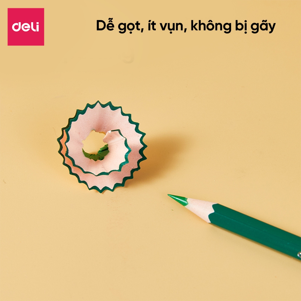 Bút Chì Màu Xóa Được 12/18/24/36 Màu Deli Màu Sắc Tươi Sáng Sống Động Chất Liệu Cao Cấp An Toàn Cho Bé Thỏa Sức Sáng Tạo