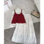 Set áo sơ mi voan tơ tay bèo mix ÁO LEN 2 DÂY dáng babydoll màu vintage siêu xinh