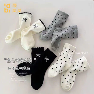Set 10 Tất nơ viền mix chấm bi cho bé gái xinh 1-9y