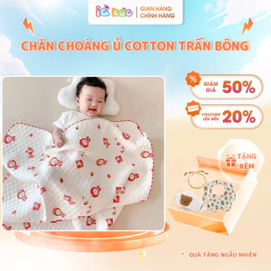 Chăn Quấn Ủ Cho Bé, Cotton Dệt Kim, Thoáng Mát, Size 85x85cm – Chăn Trần Bông Mềm Mại, Bo Viền Tinh Tế IQKAO CC01