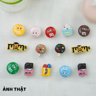Set 14 Sticker Charm 3D chủ đề kẹo Socola nhựa cứng DIY gắn Dép Sục Cá Sấu Mita JB-57
