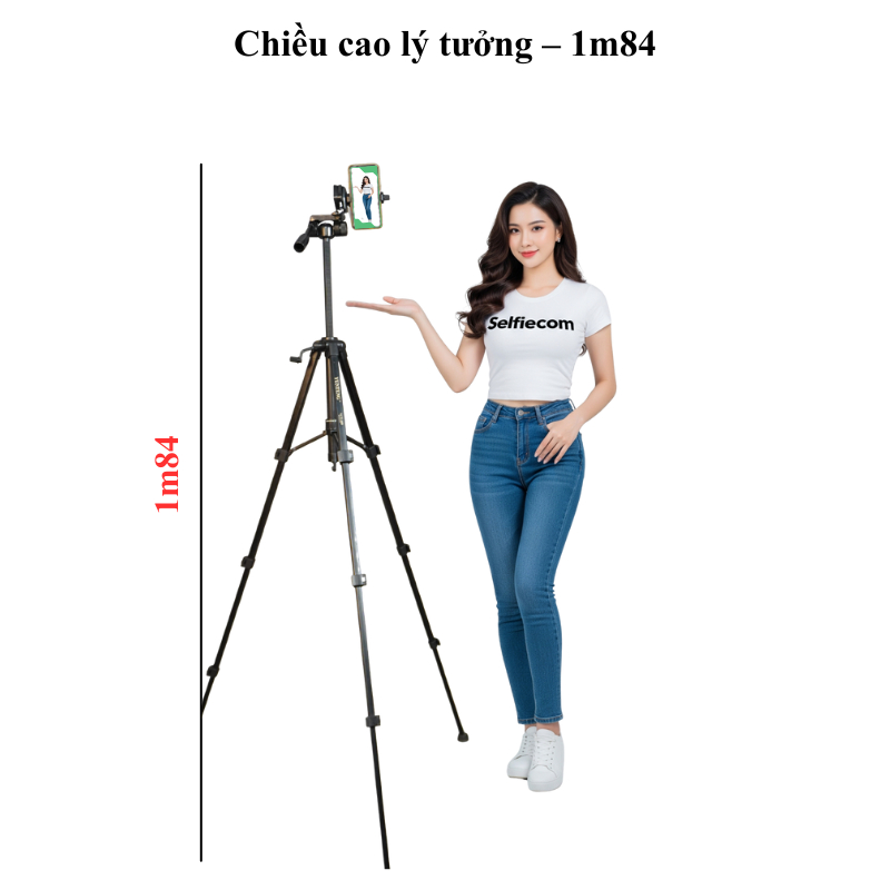 Chân Máy Ảnh Yunteng VCT-669 – Tripod Cao 1m84, Xoay Mượt, Đứng Vững Mọi Góc Quay
