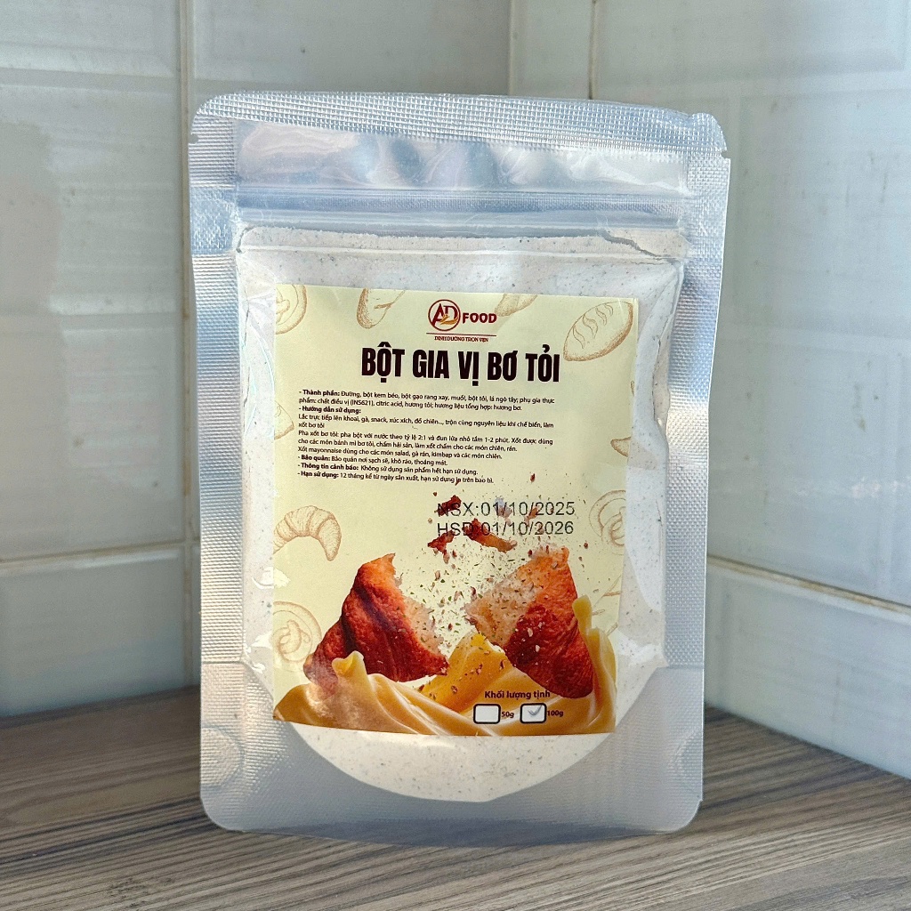 100g Bột gia vị bơ tỏi ADFOOD – dùng làm sốt chấm cho các món chiên và trang trí món ăn