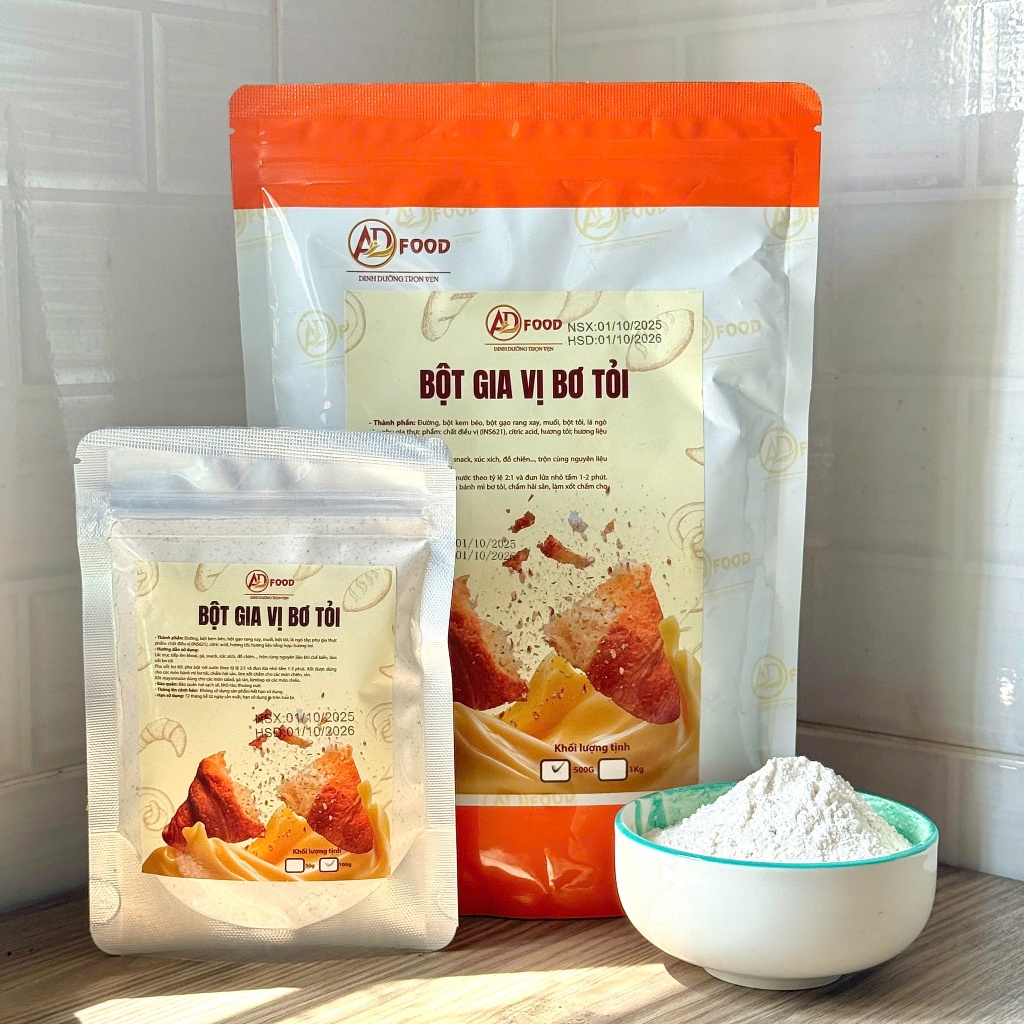 100g Bột gia vị bơ tỏi ADFOOD – dùng làm sốt chấm cho các món chiên và trang trí món ăn