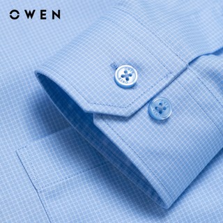 Owen - Áo sơ mi dài tay Plus size AF255079DT màu Xanh dương chất liệu Bamboo spandex