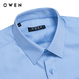 Owen - Áo sơ mi dài tay Plus size AF255079DT màu Xanh dương chất liệu Bamboo spandex