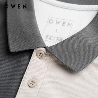Owen - Áo polo Bodyfit APV253632 màu Xám đậm chất liệu CVC Spandex