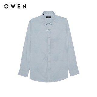 Owen - Áo sơ mi dài tay Slim Fit AS255091D màu Xanh nhạt chất liệu Bamboo spandex