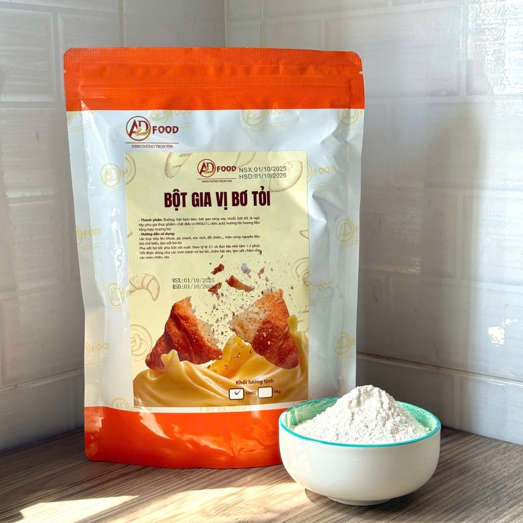 1Kg Bột gia vị bơ tỏi ADFOOD - Dùng làm sốt chấm cho các món chiên, nướng và trang trí món ăn