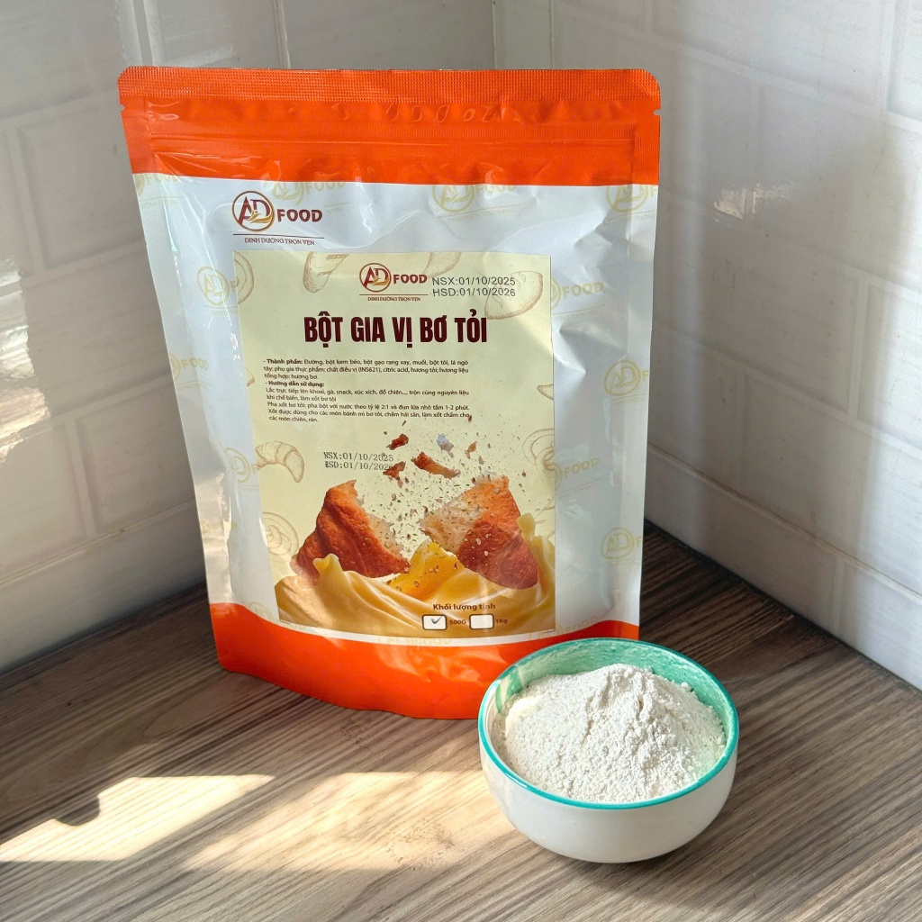 1Kg Bột gia vị bơ tỏi ADFOOD - Dùng làm sốt chấm cho các món chiên, nướng và trang trí món ăn