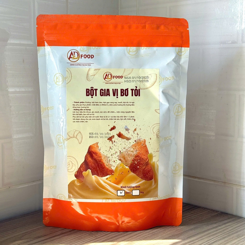 1Kg Bột gia vị bơ tỏi ADFOOD - Dùng làm sốt chấm cho các món chiên, nướng và trang trí món ăn