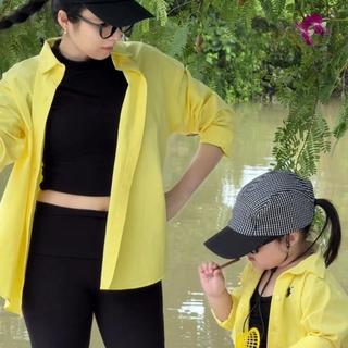 A97-[tomnaukids] Áo sơ mi Mẹ và Bé cho bé chất Kaki Cotton  size từ 9-65Kg