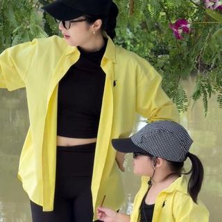 A97-[tomnaukids] Áo sơ mi Mẹ và Bé cho bé chất Kaki Cotton  size từ 9-65Kg