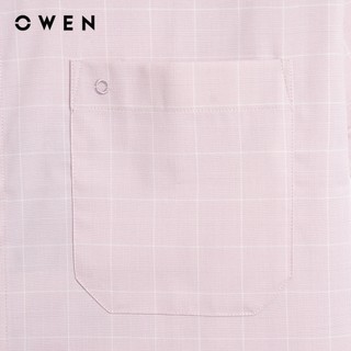 Owen - Áo sơ mi ngắn tay Body Fit AB255128NT màu Hồng chất liệu Bamboo spandex