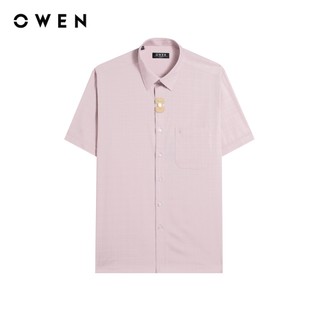Owen - Áo sơ mi ngắn tay Body Fit AB255128NT màu Hồng chất liệu Bamboo spandex