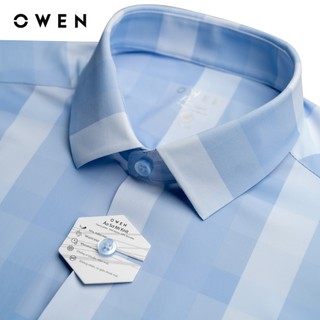 Owen - Áo sơ mi ngắn tay Body Fit AB250044NT màu Xanh chất liệu Knit