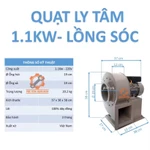 Quạt sên Ly Tâm công suất 1.1KW cánh lồng sóc ( Cánh Nan ) - Hút Mùi - Hút Khói Bếp... Dây Đồng 100% — ảnh 2