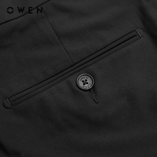 Owen - Quần tây Regular Fit Tăng đơ QRT252552 màu Đen chất liệu Knit