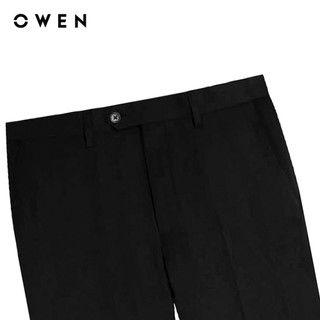 Owen - Quần tây Regular Fit Tăng đơ QRT252454 màu Đen chất liệu Nano