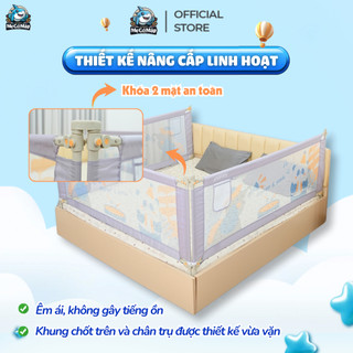 Thanh Chắn Giường Pakey LC1 Bản New Cao 105cm Ống Thép Siêu Dày, Thanh Chắn Giường Thiết Kế Chốt Nâng Cấp Bấm Hạ Dễ Dàng