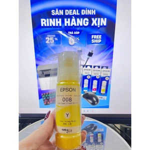 Mực Epson 008Y – Màu Vàng (Yellow) – Bóc Máy Chính Hãng Epson – Dành Cho Máy L15150 / L6490 / L15160 / L6570