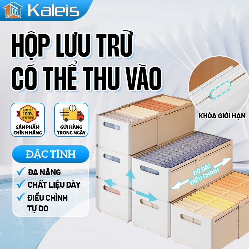 Kaleis Hộp lưu trữ quần áo gấp gọn dung tích lớn – Dụng cụ sắp xếp đồ lót, tất, phụ kiện ngăn kéo tiện lợi