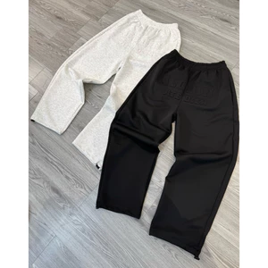 Quần suông nỉ hai da dập nổi khối cao cấp ver 2 Nam Nữ Unisex ALODIN.atedier - Nỉ Menswear ống rộng Q2