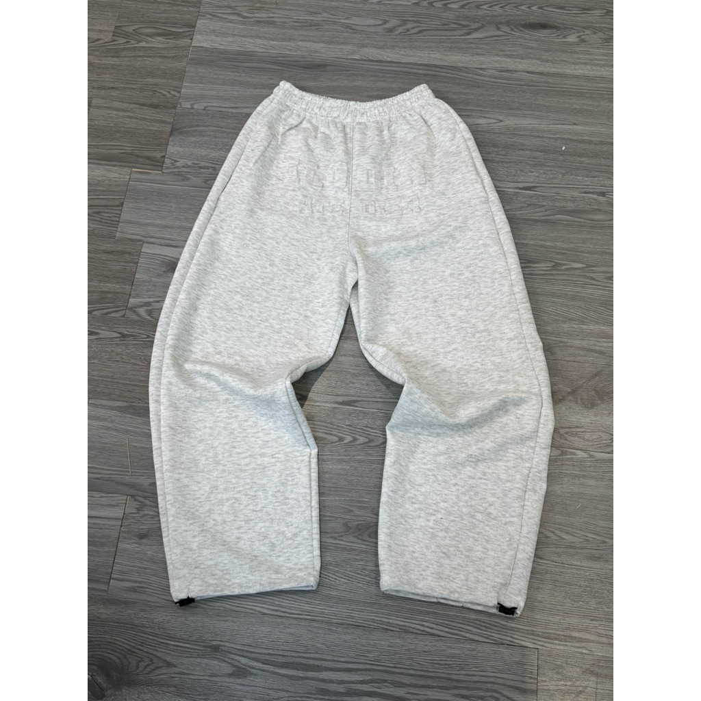 [DEAL MỞ BÁN] Quần suông nỉ hai da dập nổi khối cao cấp ver 2 Nam Nữ Unisex ALODIN.atedier - Nỉ Menswear ống rộng Q2