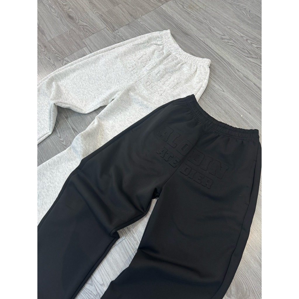 [DEAL MỞ BÁN] Quần suông nỉ hai da dập nổi khối cao cấp ver 2 Nam Nữ Unisex ALODIN.atedier - Nỉ Menswear ống rộng Q2