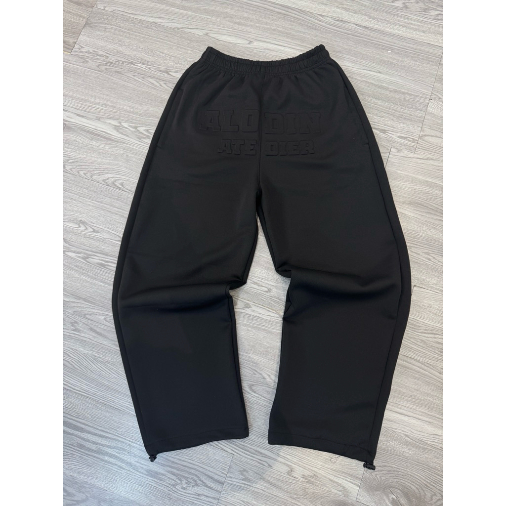 [DEAL MỞ BÁN] Quần suông nỉ hai da dập nổi khối cao cấp ver 2 Nam Nữ Unisex ALODIN.atedier - Nỉ Menswear ống rộng Q2