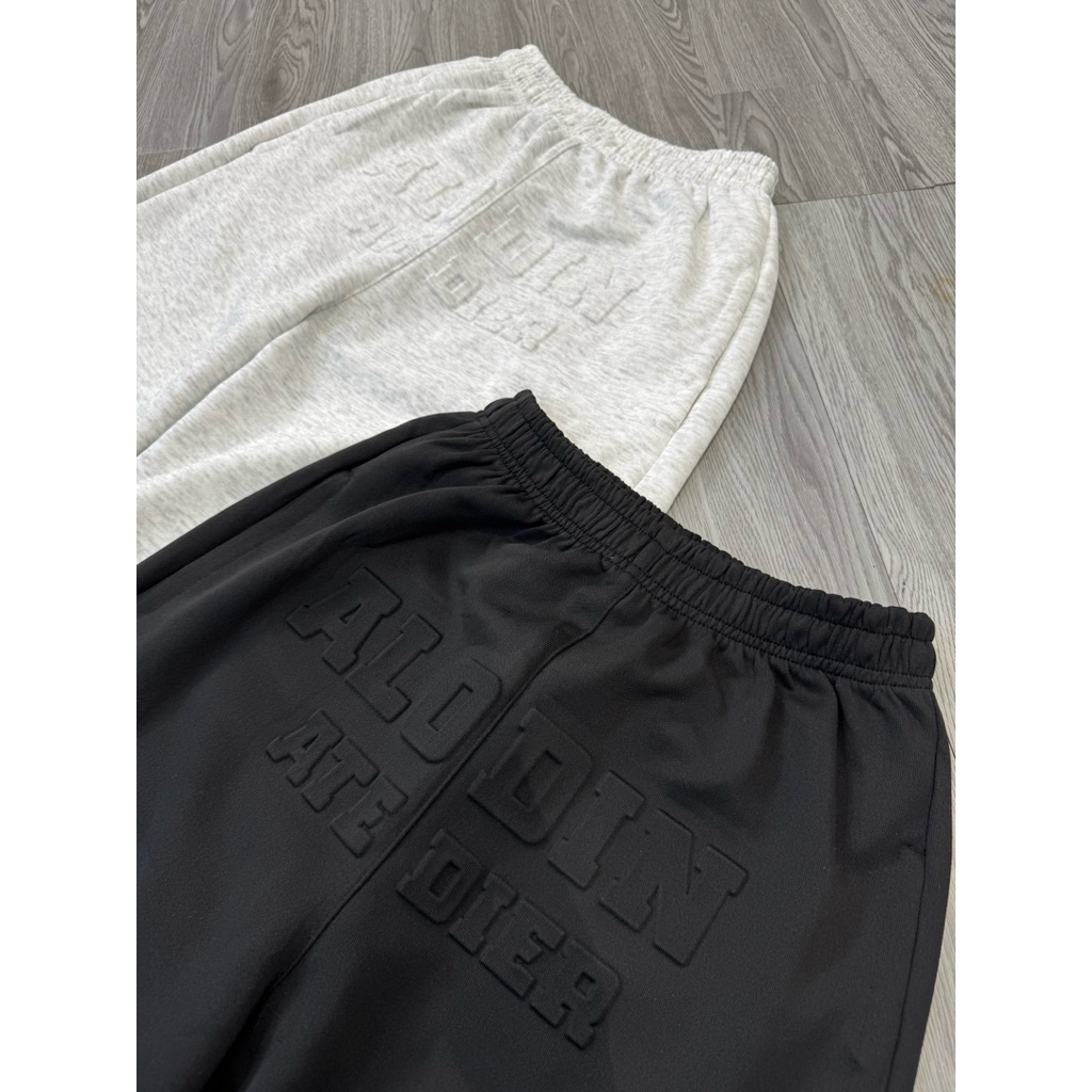 [DEAL MỞ BÁN] Quần suông nỉ hai da dập nổi khối cao cấp ver 2 Nam Nữ Unisex ALODIN.atedier - Nỉ Menswear ống rộng Q2