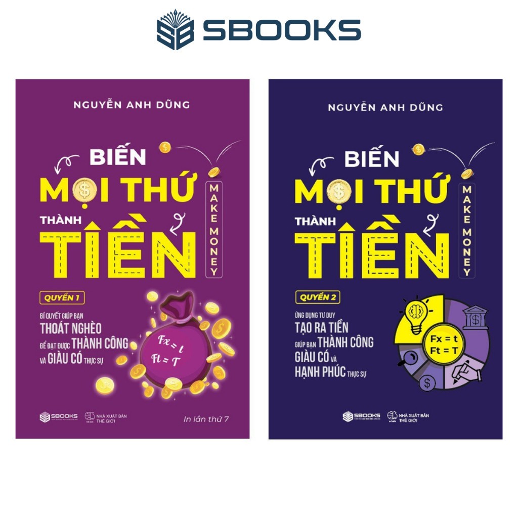 Sách Combo 2 Cuốn Biến Mọi Thứ Thành Tiền - Quyển 1+2 (Nguyễn Anh Dũng) - Sbooks Store