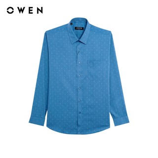 Owen - Áo sơ mi dài tay Regular Fit AR255087DT màu Xanh đậm chất liệu Bamboo spandex