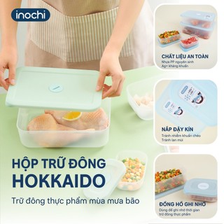 Bộ 3 hộp trữ đông Hokkaido Inochi - kháng khuẩn ion bạc giữ thực phẩm tươi ngon, an toàn sức khỏe