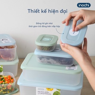 Bộ 3 hộp trữ đông Hokkaido Inochi - kháng khuẩn ion bạc giữ thực phẩm tươi ngon, an toàn sức khỏe