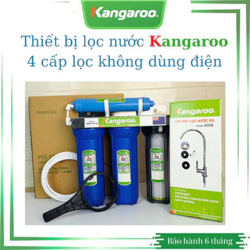 Máy lọc nước âm tủ Kangaroo 4 cấp không dùng điện không xả thải (Đã bao gồm 3 lõi 123 thô Kangaroo)