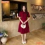 Đầm thiết kế BEMINE cổ tròn có dây nơ phối bèo dáng chữ A phù hợp đi làm-MT11094