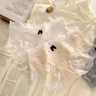 COMBO 3 Quần lót nữ cotton cao cấp dày dặn thấm hút viền ren đính nơ xinh xắn gợi cảm DEVARI L5410