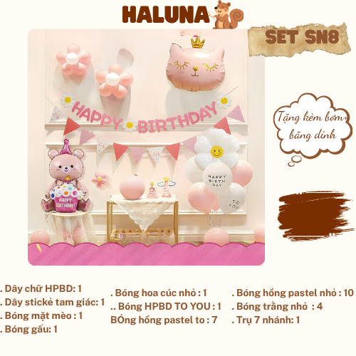Tổng hợp set trang trí sinh nhật cho bé trai, bé gái, happy birthday phong cách Hàn Quốc mới nhất