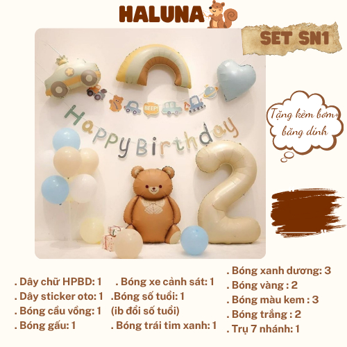 Bóng số tuổi màu be 32 inch 70cm trang trí sinh nhật