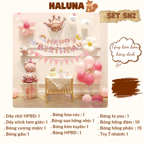 Tổng hợp set trang trí sinh nhật cho bé trai, bé gái, happy birthday phong cách Hàn Quốc mới nhất
