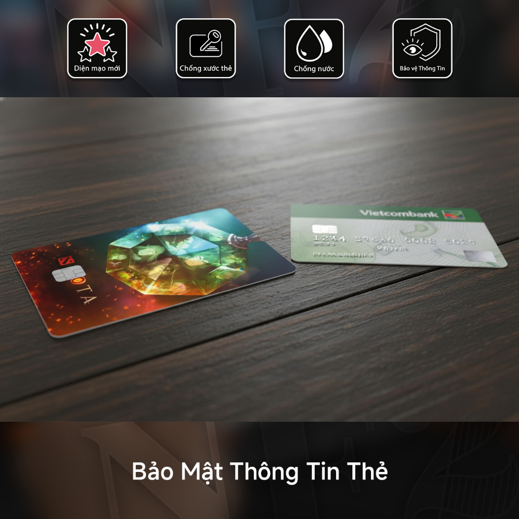 Miếng Dán Trang Trí DRAGON'S BLOOD DOTA 2 - Sticker Thẻ ATM (Thẻ Chung Cư, Thẻ Xe, Debit,Credit) NF2