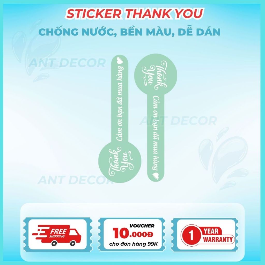 Tem dán niêm phong - Cảm ơn bạn đã mua hàng - Decal Đẹp Mắt, Bền Màu, Chống Nước