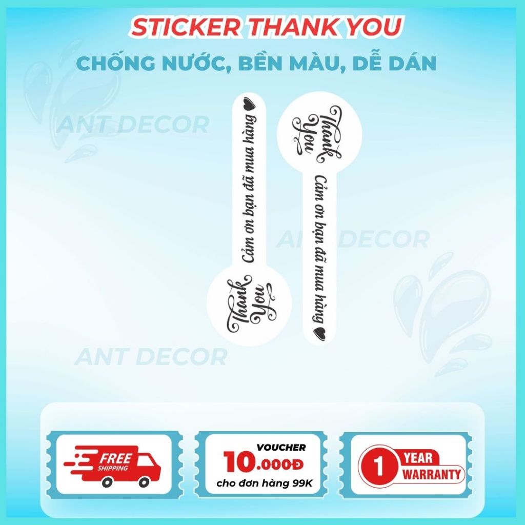 Tem dán niêm phong - Cảm ơn bạn đã mua hàng - Decal Đẹp Mắt, Bền Màu, Chống Nước