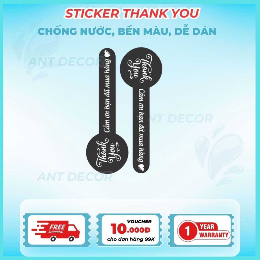 Tem dán niêm phong - Cảm ơn bạn đã mua hàng - Decal Đẹp Mắt, Bền Màu, Chống Nước