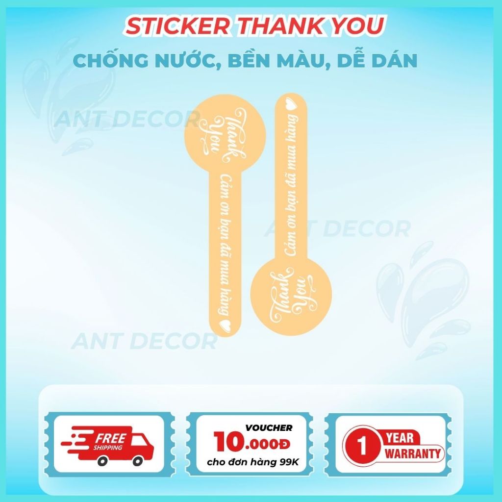 Tem dán niêm phong - Cảm ơn bạn đã mua hàng - Decal Đẹp Mắt, Bền Màu, Chống Nước
