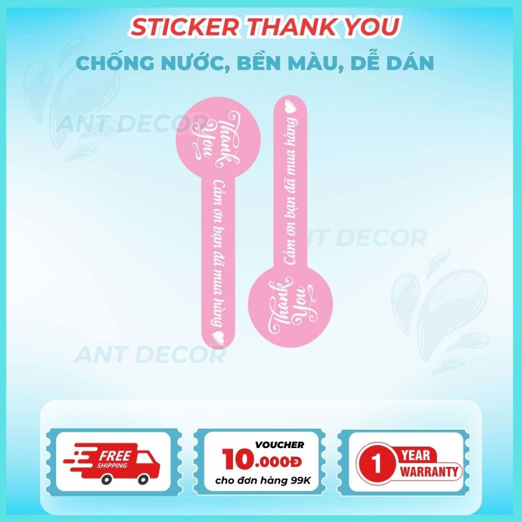 Tem dán niêm phong - Cảm ơn bạn đã mua hàng - Decal Đẹp Mắt, Bền Màu, Chống Nước